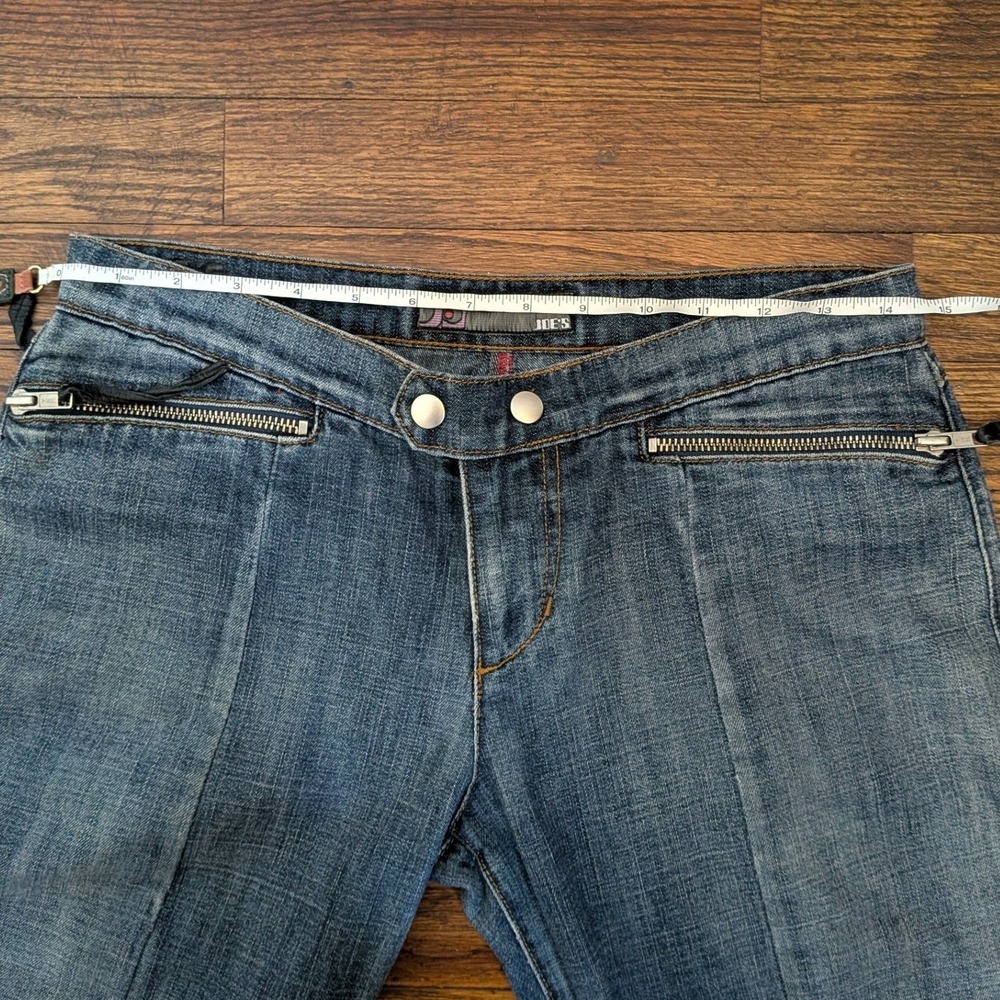 Joes Jeans Women's Flare Dark Wash Zipper Detail Low Rise Jeans Size 4/27 Y2K - Picture 6 of 9